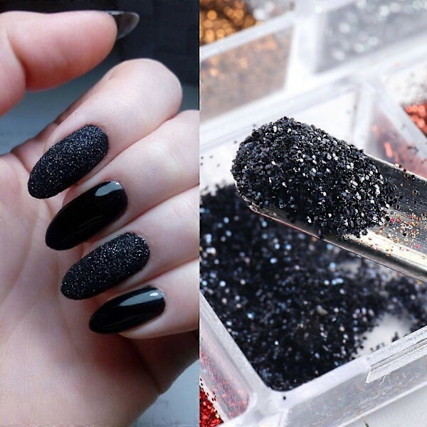 6 Lådor Nagelpaljetter Och Nagelpulver, Nagelkonst Glitter Blandat Glänsande För Nageldekoration DIY-Style3