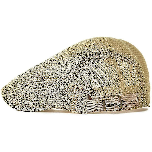 Herre Able Mesh Hat Justerbar Drenge Beret Ivy Cap Flat Cap Khaki