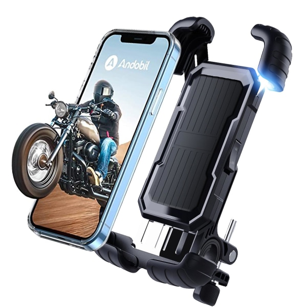 Cykeltelefonholder, 360 drejeligt motorcykeltelefonholder, udendørs cykeltelefon Stødsikker navigationsbeslag, kompatibel med Iphone 14 Plus/13/12, Gal