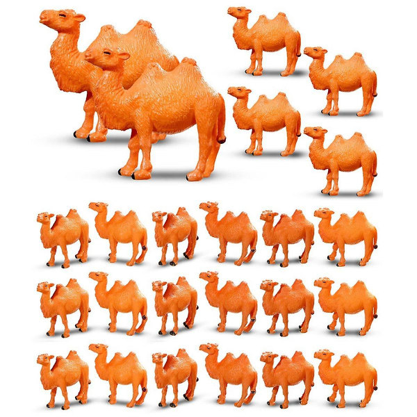 24 stk Kamelfigurer Miniaturelegetøj Kamelmodeller Dyrefigurer Til Kage Toppers Hjem Desktop Eller