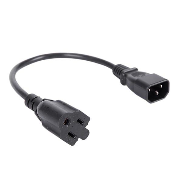 2x 1ft IEC 320 C14 Hanplugg till Nema 5-15r 3-polig Honkontakt PC-strömadapterkabel Svart
