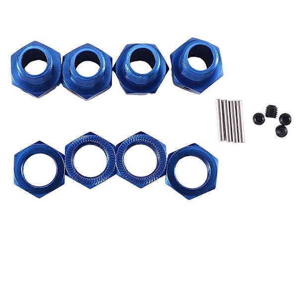 4 st Metall Förlängd Hjul Hex Nav Adapter för 1/10 Arrma Kraton Outcast RC Bil Uppgraderingar Delar Tillbehör, Blå