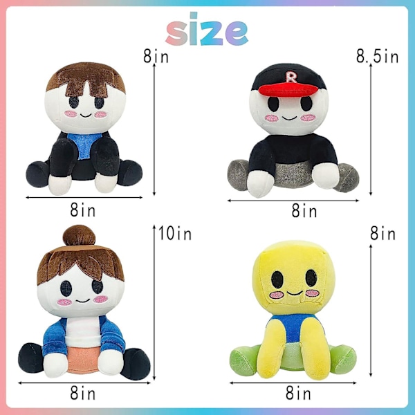 Blox Buddies Plushie, 7,8 tuuman kaunis ja pehme nukke, blox Buddies Noob Buddy Guest Buddy Bacon Buddy Bacon Girl Plushie lelut faneille ja ystäville lahjaksi