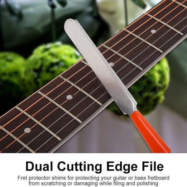 Guitar Fingerboard Luthier Tool - Guitar Fret Crowning Luthier File, Fret Leveling Beam Sanding Leveler Balk och Gripbrädesskyddsskydd