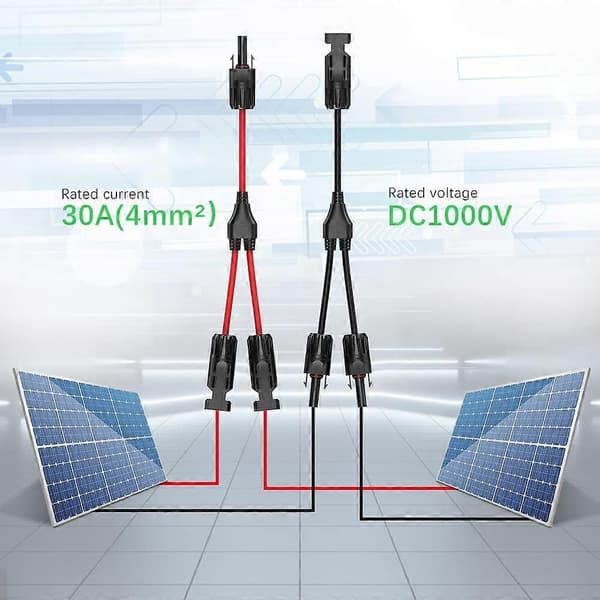 Solar Y Grenkabelkontakter, Solarkabel Parallelladapter i Par för Solpanel, Kabeltrådspluggverktygssats