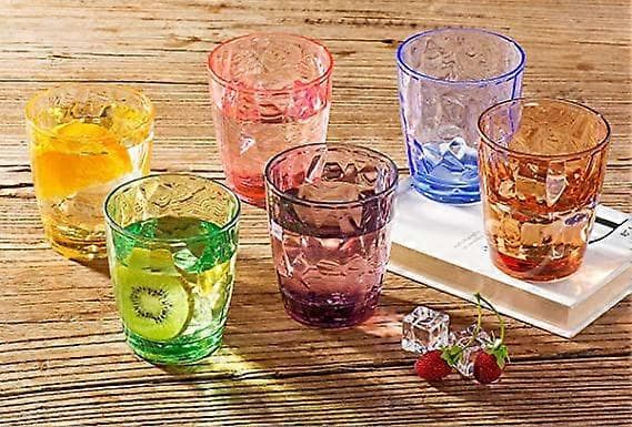 Set med 8 st Akryl vattenglas, Plastmuggar