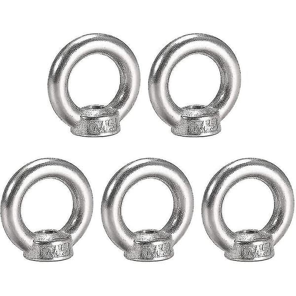5-pack M5 Runda Ögonmuttrar i Rostfritt Stål