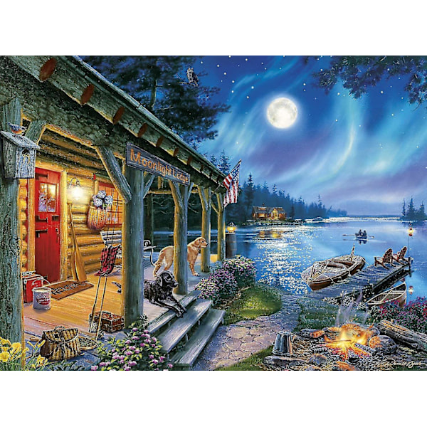 - Darrell Bush - Moonlight Lodge - 1000 Brikker Puslespil