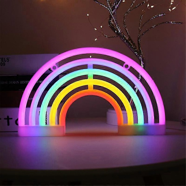 Neonljus, hängande USB/batteri Planet Lampa Neonljus för bar, bröllopsdekor, födelsedagsfest etc. (regnbåge 30,3*2*18cm)