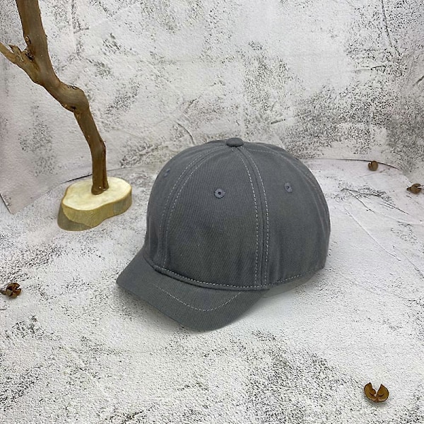 Kasket Kvinder Fire Sæsoner Kort Skygge Retro Sød Lille Skygge Baseball Cap Mænd (Grå)