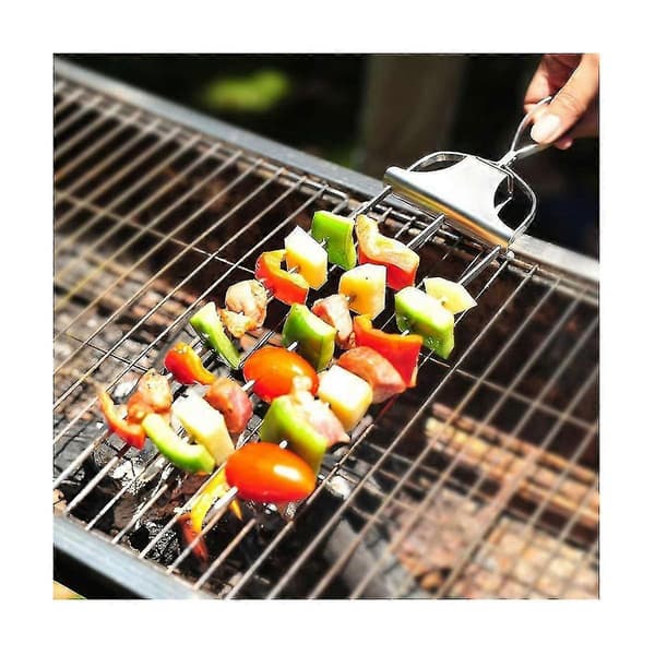 Barbecue Spyd Rustfrit Stål Til Grillture Madlavningsværktøjer, 2-pak Sæt 35,5 cm BBQ Shish Kabob