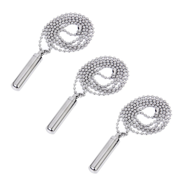 3x Rostfritt Stål Pillerdosa Cylinder Kremeringsurna Minneshänge Halsband Souvenir 49 X