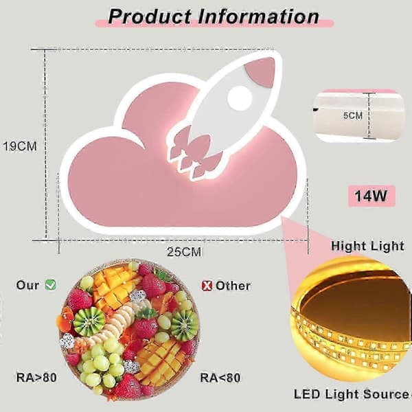 Indendørs Lampe, 14w LED Lampe, Skyformet Lampe, 2024