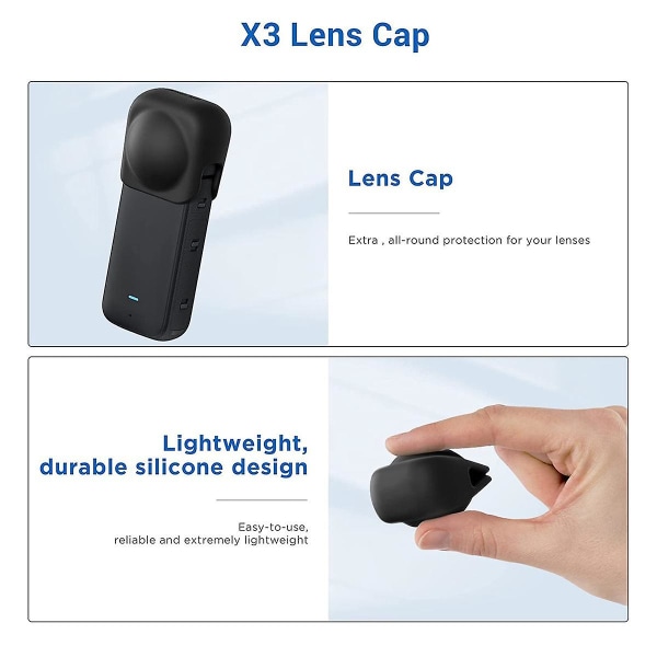 Linssisuojasarja X3:lle Mukana objektiivin cap, kiinnitysteline ja linssisuojus X3-toimintakameran osille