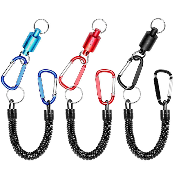 3 stk. Magnetisk Nettfrigjøringsholder Fiske Lanyard Magnetisk Keeper Magnetklips Landingsnettkobling