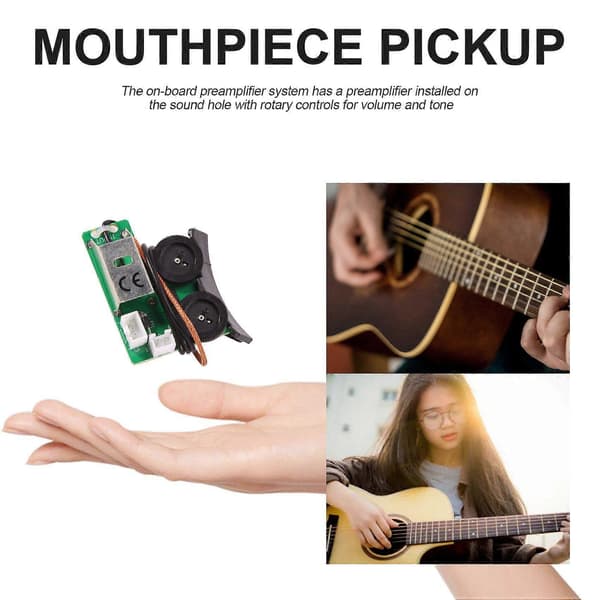 Undersadel Piezo Pickup Ombord Preamp System for Akustisk Gitar