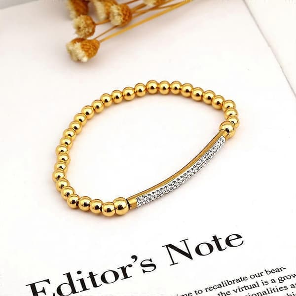 Klassisk Perlearmbånd Zirkon Rhinestone Armring Stræk Kæder Til Kvinder
