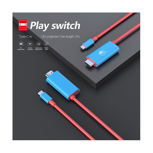 Adapterkabel för Switch Typ C till -kompatibel kabel Väggladdare Switch USB C Hub för