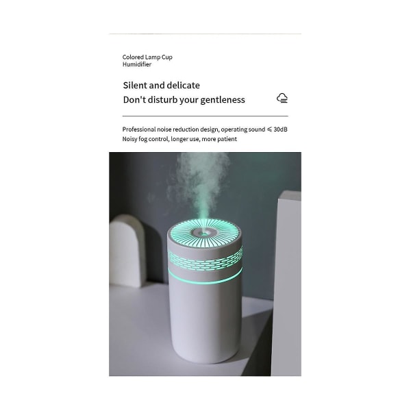 Bærbar 250 ml luftfukter Aromaterapi luftfukter for hjemmebil usb-sprøyte med LED-farge Ni