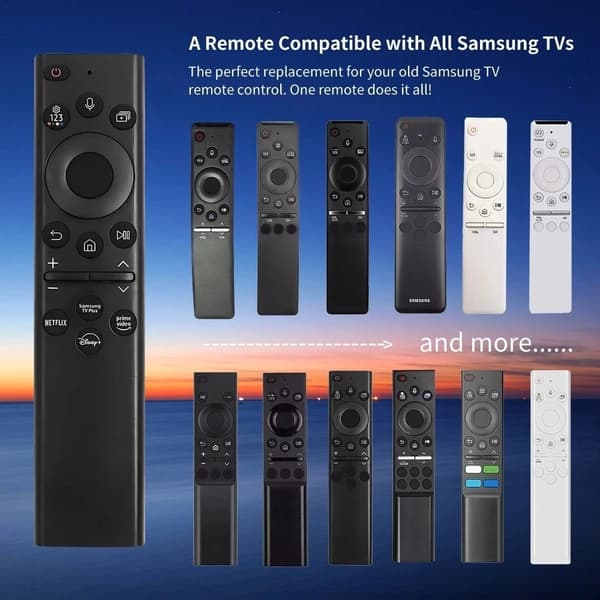 Helt ny BN59-01385A Samsung Smart TV Röstfjärrkontroll — Stöder Netflix- och Prime-knappar (ej soldriven)