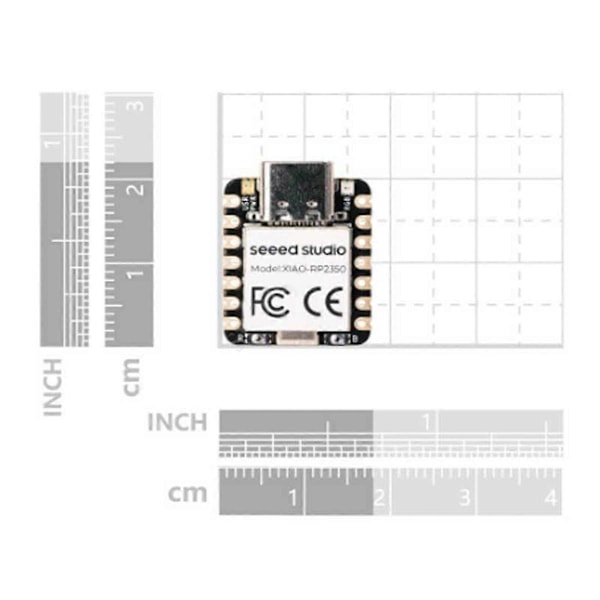 2 XIAO RP2350 Arm -M33 ja Hazard3 RISC-V RAM -muistille, ei hitsausta