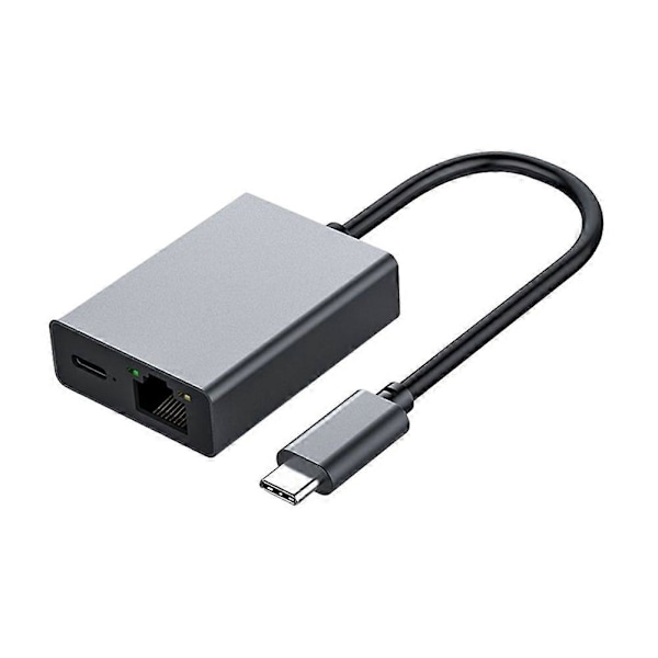 1000 Mbps Type-C - RJ45 Internet-kaapeli Verkkokortti USB Type-C - Ethernet-sovitin Tukee PD-latausta