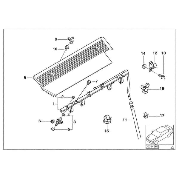 13537548989 Drivstoffslange for bil til BMW 5-serie E60 E61 520i 525i