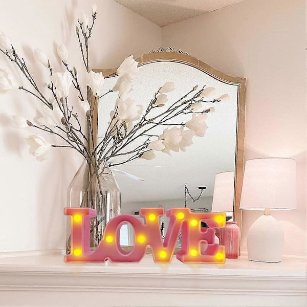 Kærlighedsbrev Lampe Engelsk Romantisk Overraskelse Dekoration Modellering Lampe Frieri Scene Layout Hvid