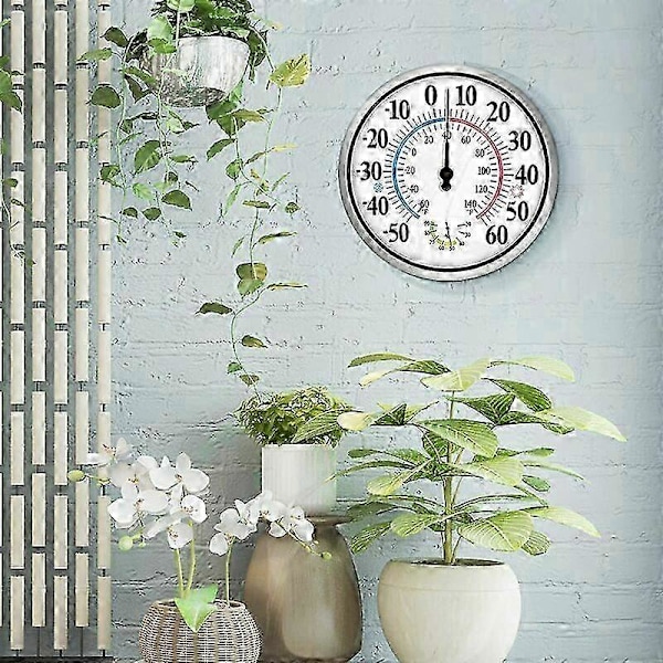 WJTG Utomhustermometer 30 cm Stora siffror - Trådlös utomhustermometer 2 i 1 Hygrometertermometer, vägghygrometertermometerJ