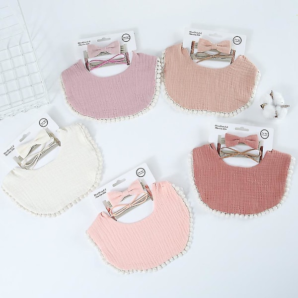 5-pack Ekologiska Baby Bandanas - Babyhaklappar För Flickor, Baby, Mjuka Bomullsbandana Haklappar, Haklappar För Spädbarn, Småbarn, Flicka