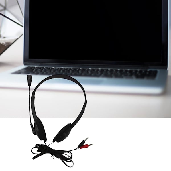 Kablet hodetelefon universell med mikrofon plast 3,5 mm over-ear stereo hodesett for hjemmet
