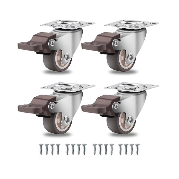 Furniture Castors Small 25mm, Swivel Castors Heavy Duty Load Capacity Silent Solid Rubber Castors 4