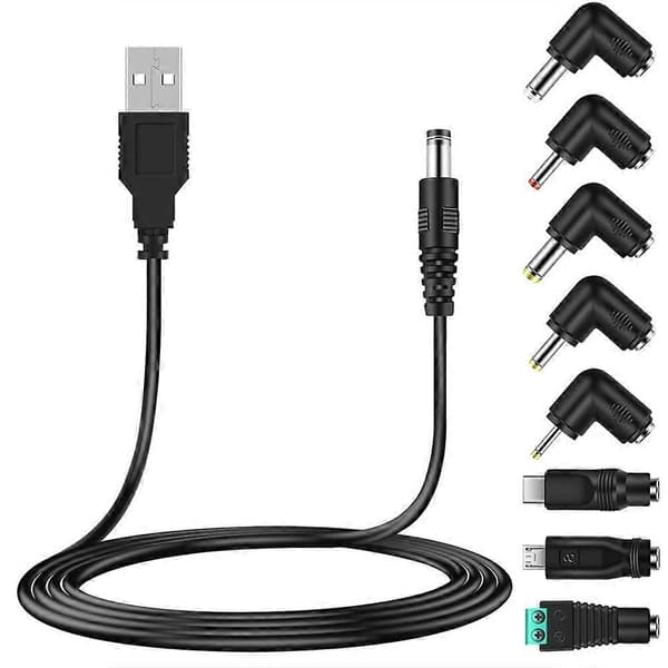Universal 5V USB-ledning, USB til DC-kabel med 8 typer stik til Android-telefoner, , Bank, Legetøj