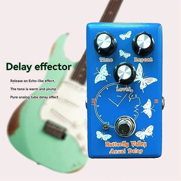Elektrisk Gitarr Digital Delay Effektpedal, Butterfly Valley Anual Delay Single Block Gitarr Eff