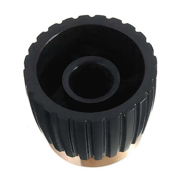 10 stk gitarforsterkerknapper Push-on svart+gullhette for Marshall-forsterker
