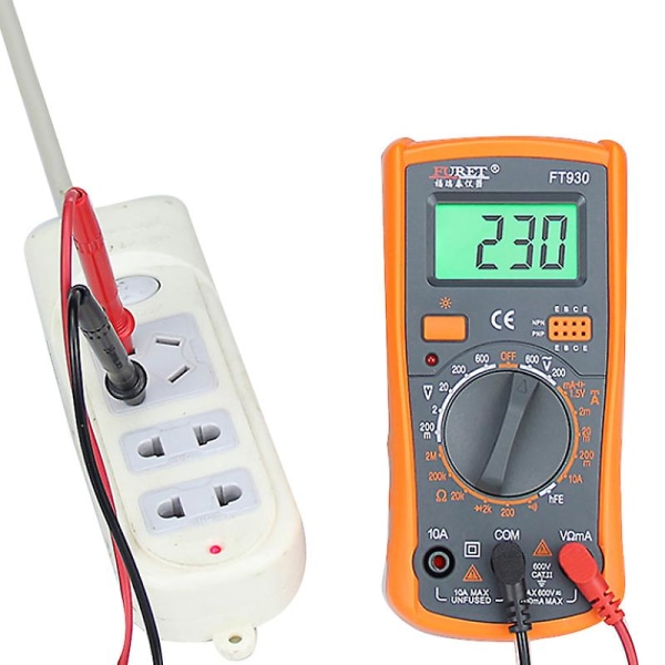 LCD digitaalinen yleismittari volttimittari ampeerimittari ohmimetri voltti AC tasavirtatesteri johdot mittari virtatesteri