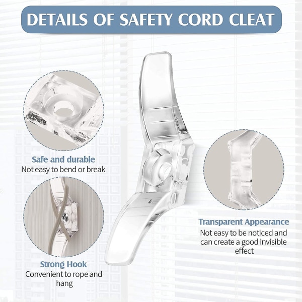 Säkerhetsklämmor för persienningstråd, fönstertrådsklämmor, persienningstrådslindare med skruvar för gardiner