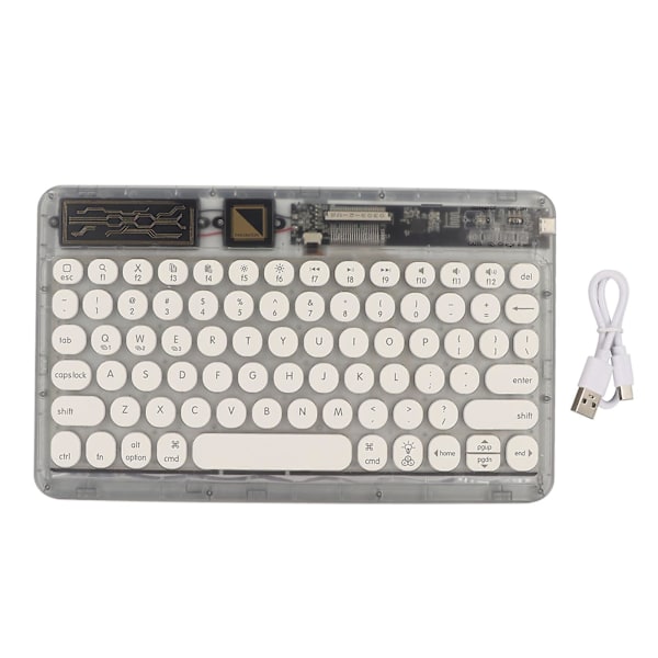 Retro Bluetooth -näppäimistö, erittäin ohut RGB-valo, retro langaton mininäppäimistö kotiin, matkoille ja työmatkoille, musta