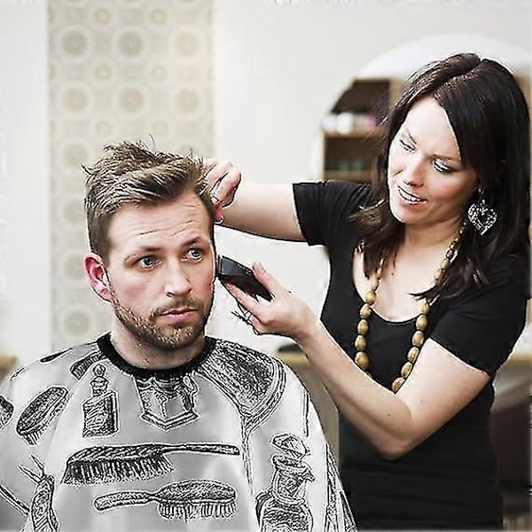 Barberarkläder Klippkappa, Professionell Barberförkläde Salongkappa, Frisörkläder Med Tryckknappar, Barberare Hårklippningskläder Vattentäta, Sa