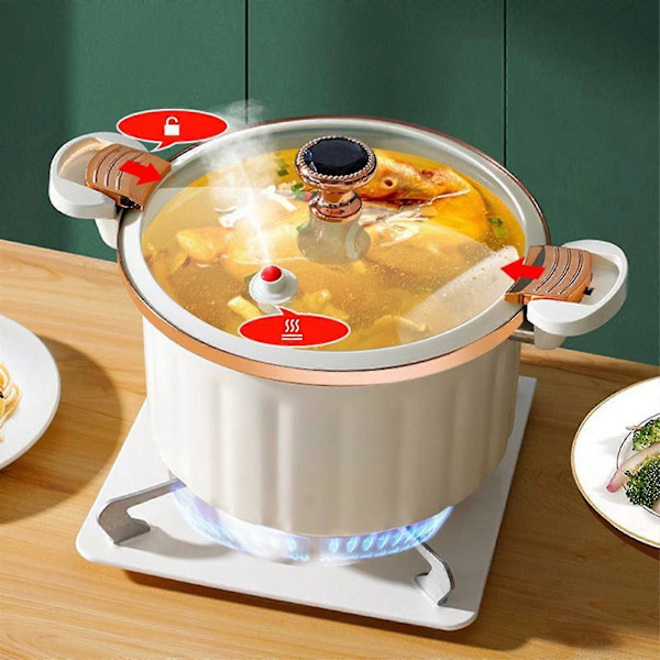 Romersk Gryta Mikrotryckskokare Non-stick Soppgryta Induktionshäll Universal Binaural Högvärdig Mikrotryckskokare Matlagningsgryta med Stor Kapacitet