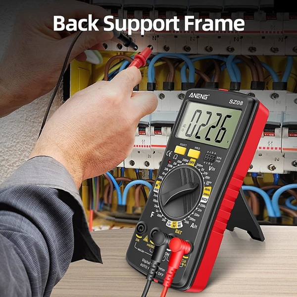 Sz08 Digital Multimeter Ultratynn lagringsmåler Autovoltmeter AC Dc 220v Motstand Håndtak Tes