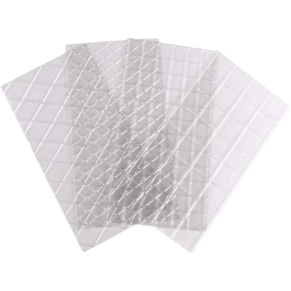 4 Pcs Cake Fondant Printing Mat Grid Texture Embossed Embossing Mat