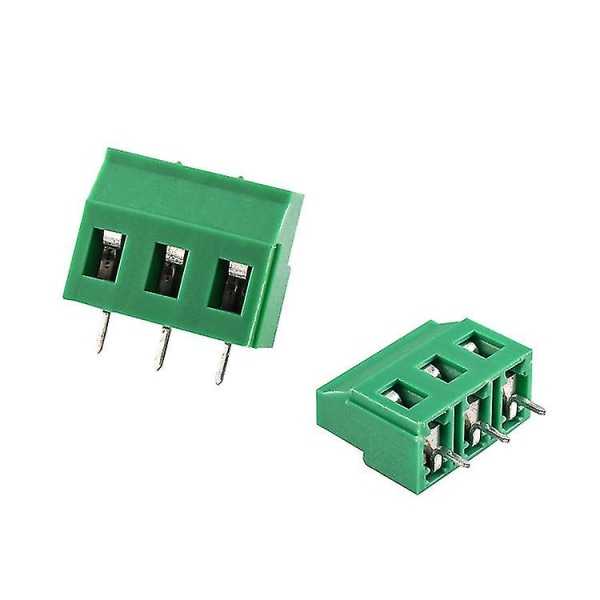 Premium 3-posisjons 3-pinners plug-in PCb-terminalblokk, 5,08 mm Pcb-montert skruklemmekontakt (300v / 25a, grønn-60 stk)