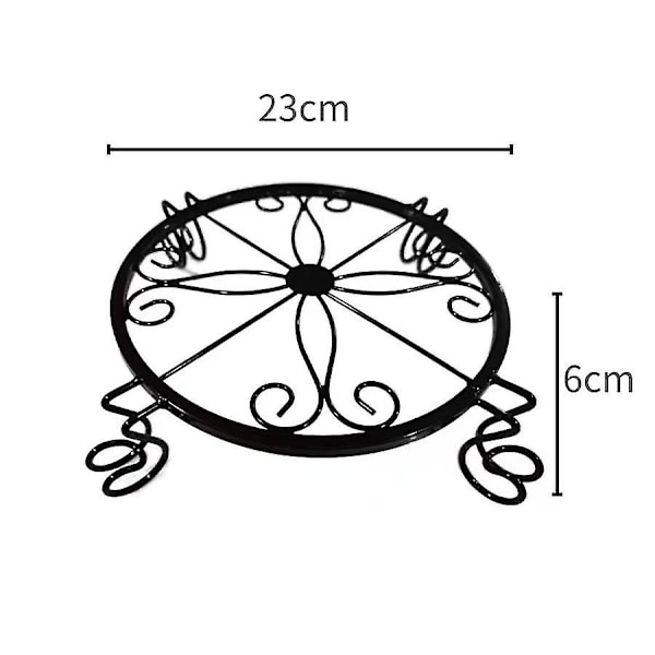 Växtställ, 2 st Moderna Hjärtformade 23 cm Växtkrukställ, Hållbart Rostfritt Krukväxtställ, Inomhus- och Utomhusträdgårdsställ - Svart