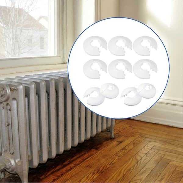 10 st Plast Rörskydd för Element - Vita, Lättinstallerade Rörkransar för