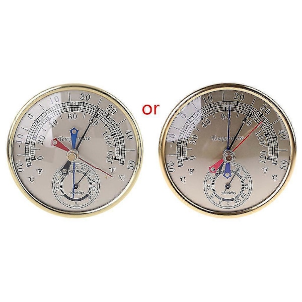 5\" Min Max Termometer Hygrometer Väggmonterad Hängande Analog Temperatur Luftfuktighet