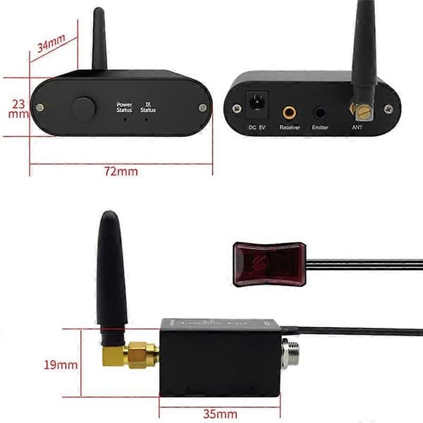 Trådlös IR-repeater, Trådlöst IR-repeaterkit / Fjärrkontrollförlängare - T2 för att styra Smart H