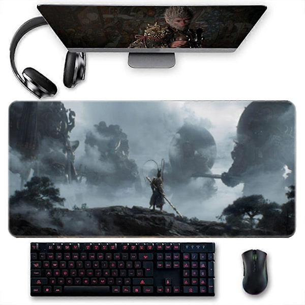 Spillmusmatte Black Myth - Stor Kontor Musmatte Tastaturmatte Dataspill Stor Anti-Skli Musmatte