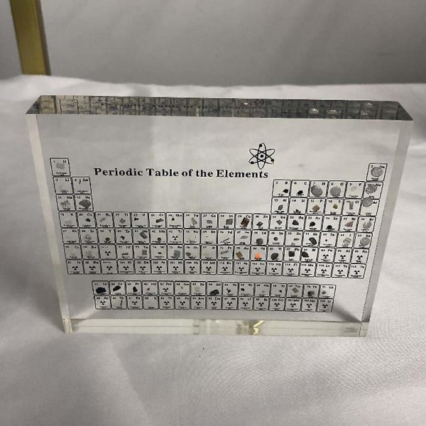 Akryl periodiska systemet med riktiga element Bokstavsdekoration Barn Undervisning Skola Display Kemiskt element Heminredning S