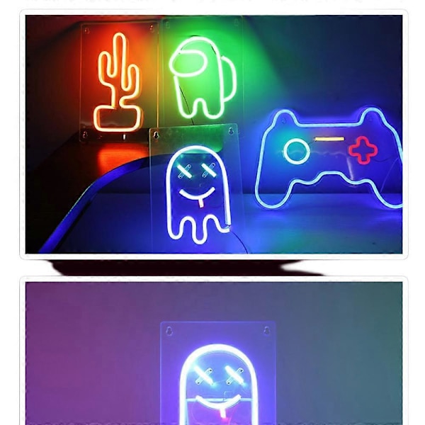 Neonskylt, Deco Led Neonskylt Lampa, Neonskyltar för Väggdekor, LED Neonljus för Sovrum, Tonårspojkar, Spelrum, Bar, Födelsedag, Cool Dekoration Estetik